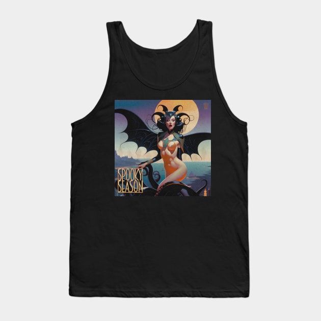 Halloween Spooky Season Hard Hearted Hottie Pulp Cover Tank Top by DanielLiamGill